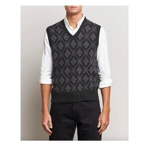 Ralph Lauren Charcoal Wool Argyle Pullover V-Neck Vest Sz XL $298 Preppy Heritag
